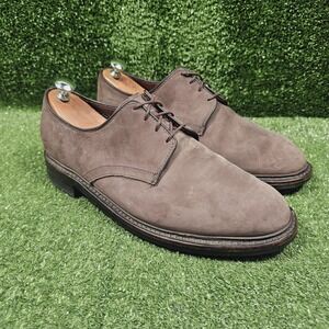 Allen Edmond Surrey Taupe Brown Nubuck Leather Derby Waterproof Mens 10.5 EEE